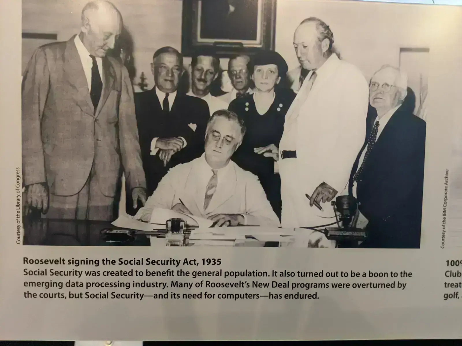 Roosevelt Signing the Social Security Act 1935 Newspaper