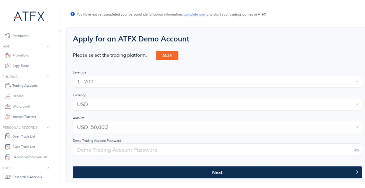 grid trading demo account