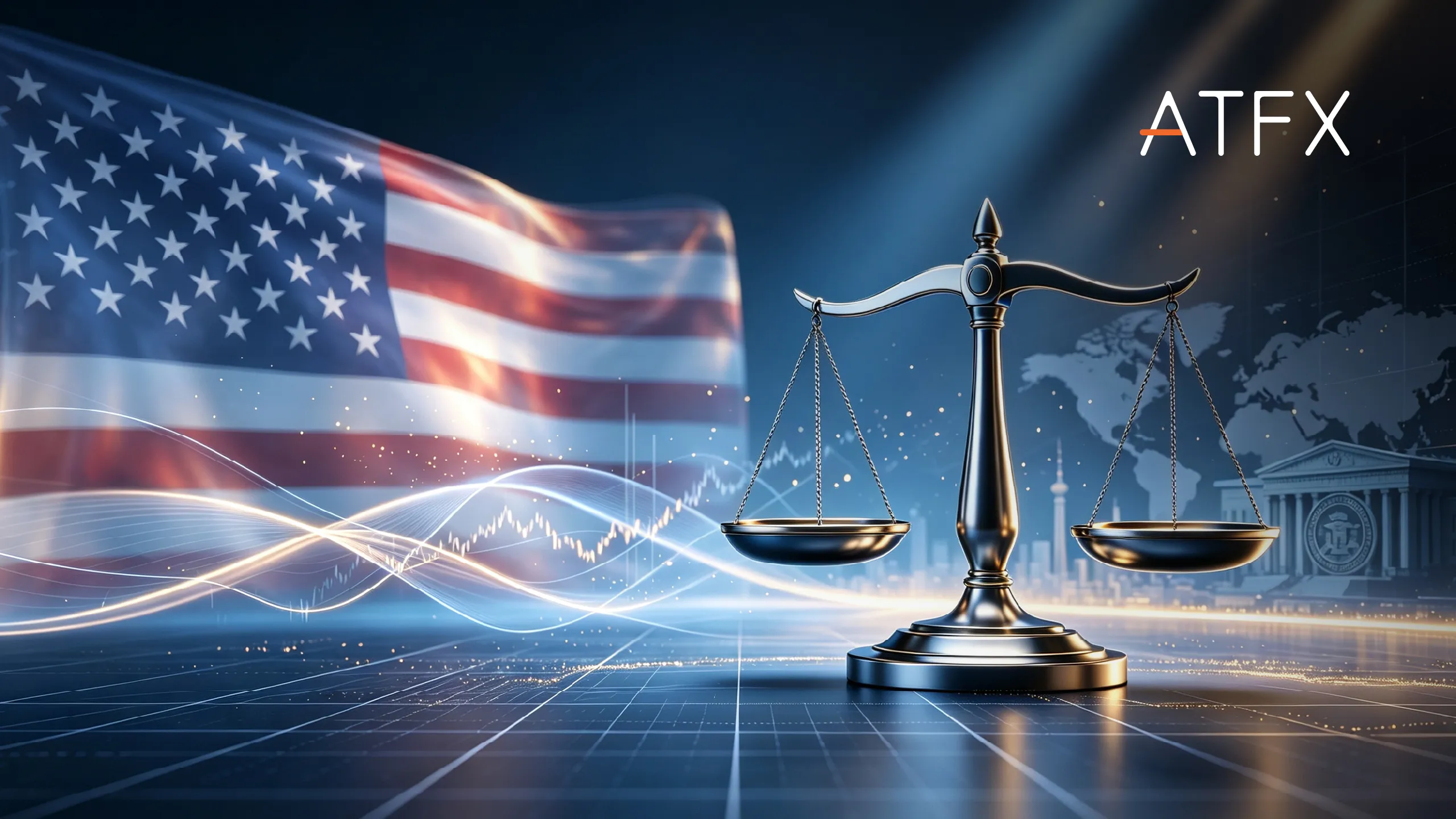 ATFX daily market commentary graphic for "Fed Rate Decisions Ahead Oil Surges and Rising Yields